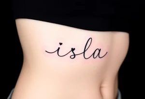 isla with a heart at the end of the a tattoo idea
