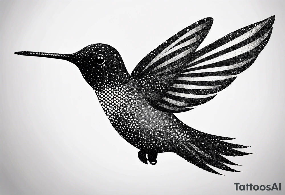 simple hummingbird tattoo idea