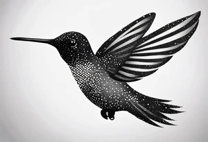 simple hummingbird tattoo idea