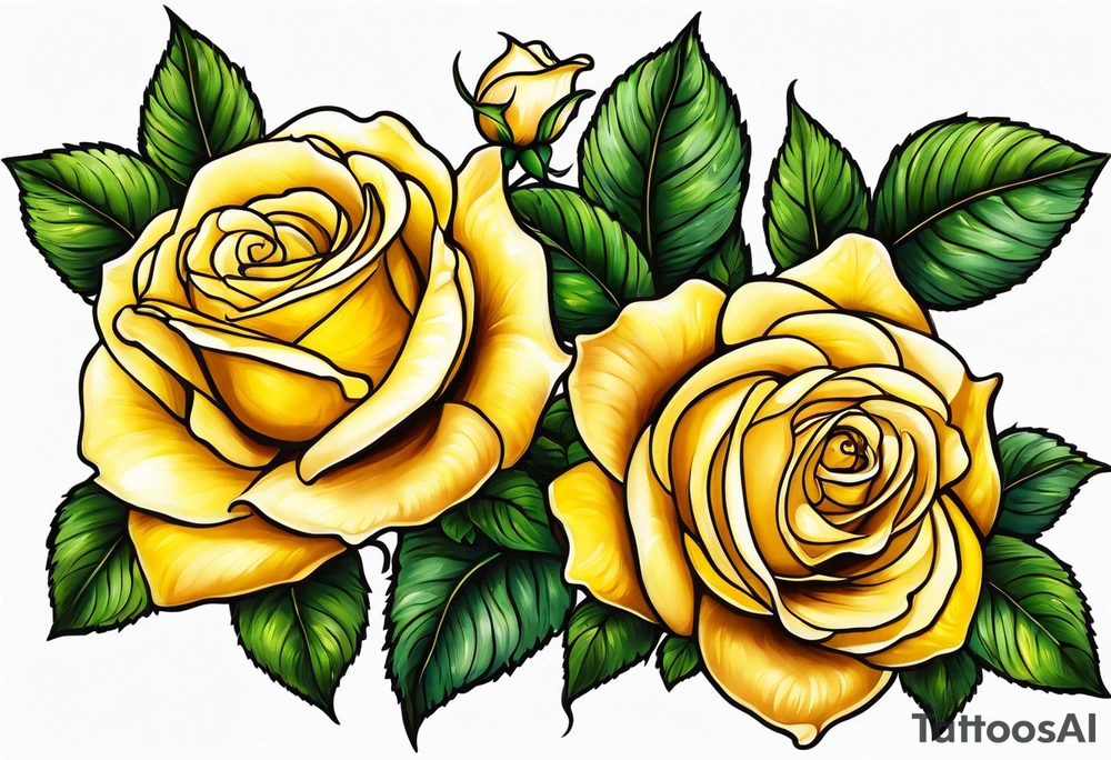 yellow rose of texas tattoo idea