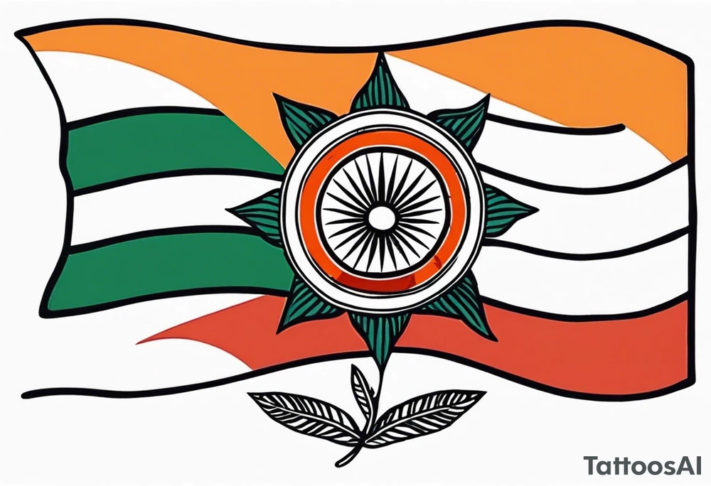 Indian Flag with FAZE written on it tattoo idea