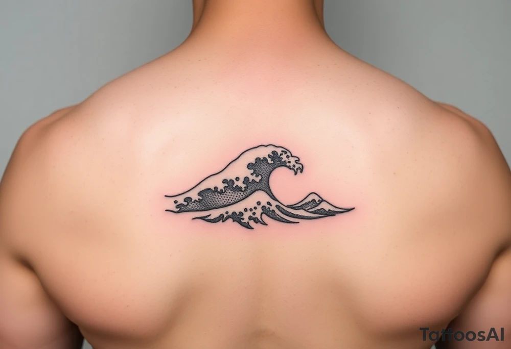 Set of 3 waves rolling into shore tattoo idea