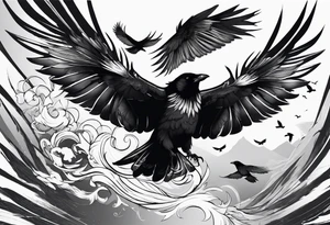 3 crows flying tattoo idea
