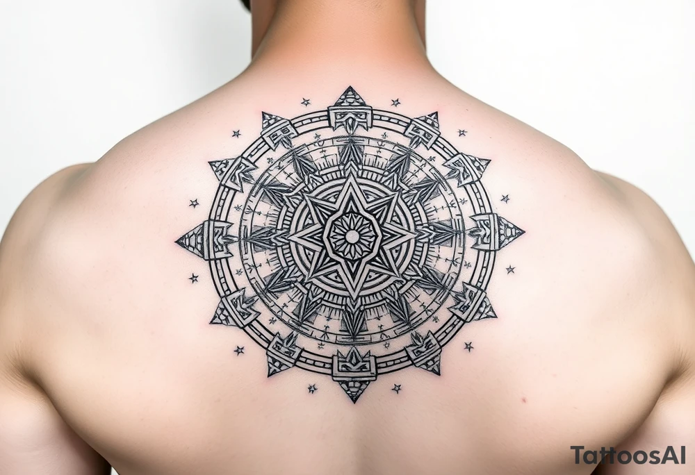Mayan Astronomy surrounded stars tattoo idea