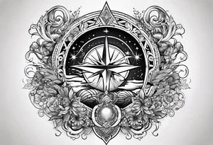 tattoo full sleeve that includes cancer, aquarius and sagittarius signs tattoo idea