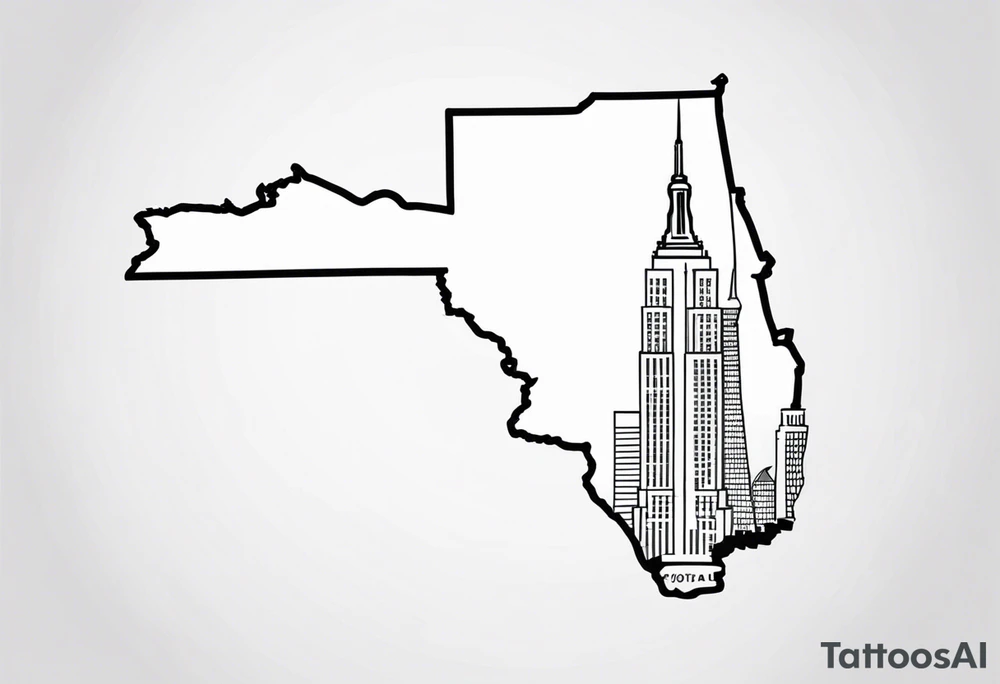 new york state outline and florida outline tattoo idea