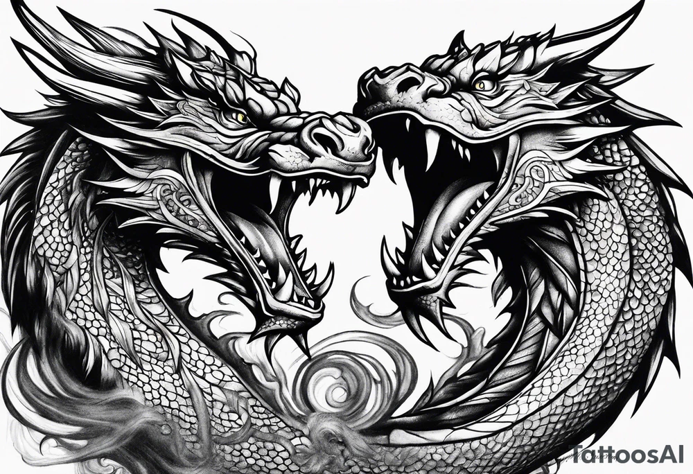 roaring dragons tattoo idea