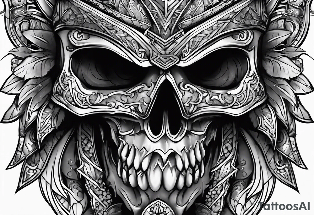 leg armor tattoo idea