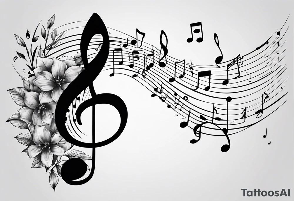 A music note in nature tattoo idea