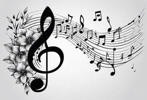 A music note in nature tattoo idea