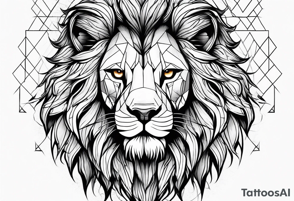 powerfull lion tattoo idea