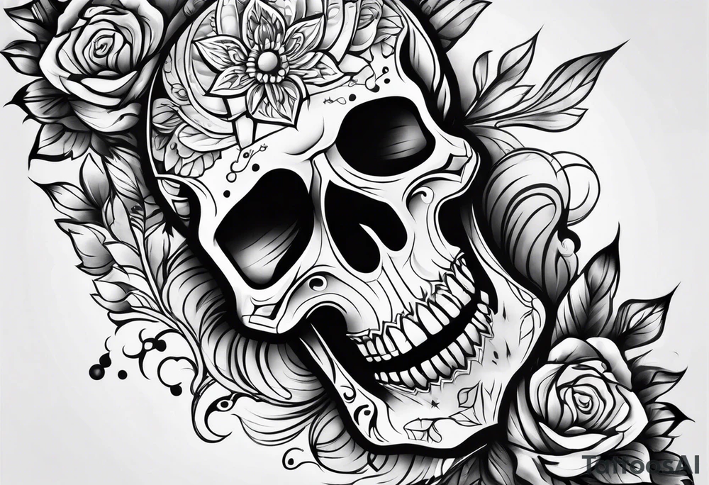 LEG sleeve complete white background tattoo idea