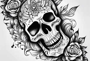LEG sleeve complete white background tattoo idea