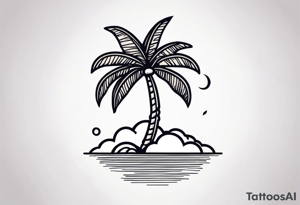 single palm tree tattoo idea