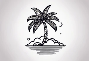 single palm tree tattoo idea