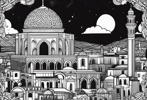 israel city vector swirl 
 vignette tattoo idea