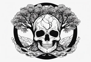 Skull tree tattoo idea