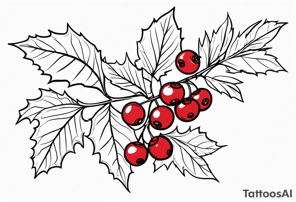Holly berry birth flower tattoo idea