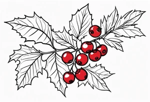Holly berry birth flower tattoo idea
