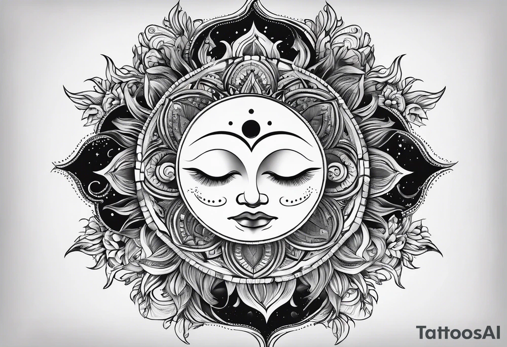 moon and sun tattoo idea