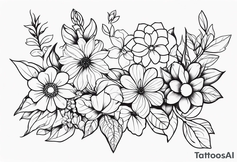 ornaments of flowers tattoo idea