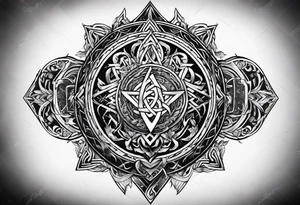 gods of Scandinavian mythology and runes tattoo idea
