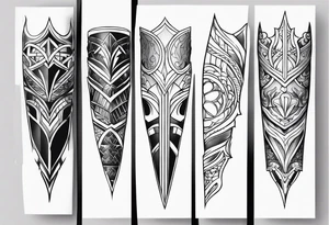 leg sleeve armor tattoo idea