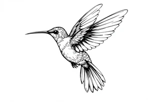 Neo traditional hummingbird tattoo idea