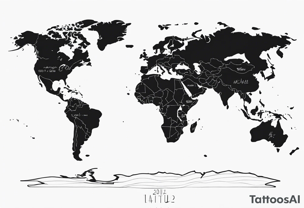 Latitude longitude tattoo idea