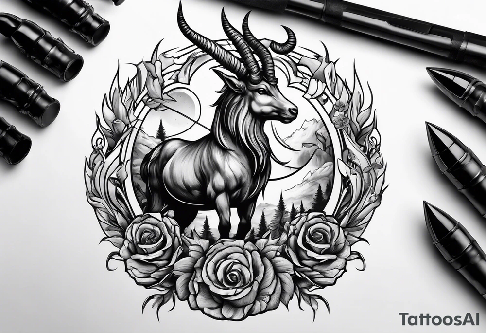 capricorn with a shotgun tattoo idea