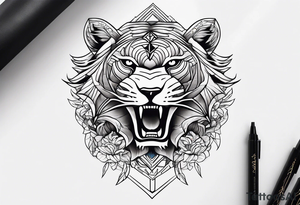 A thigh tattoo, symbol of strength, battle and motherhood. tattoo idea