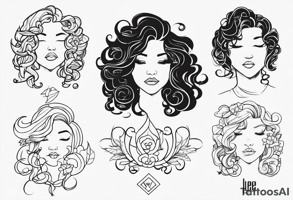 Curly font 
 Lee tattoo idea