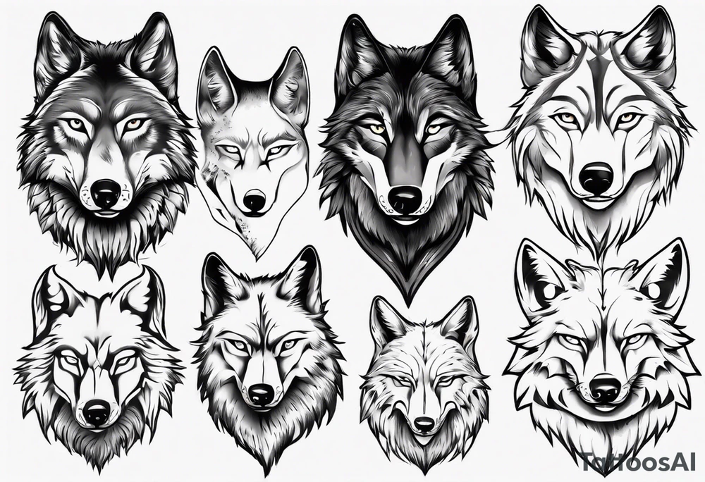 wolfs head tattoo idea