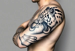A lion & Tiger fighting tattoo idea