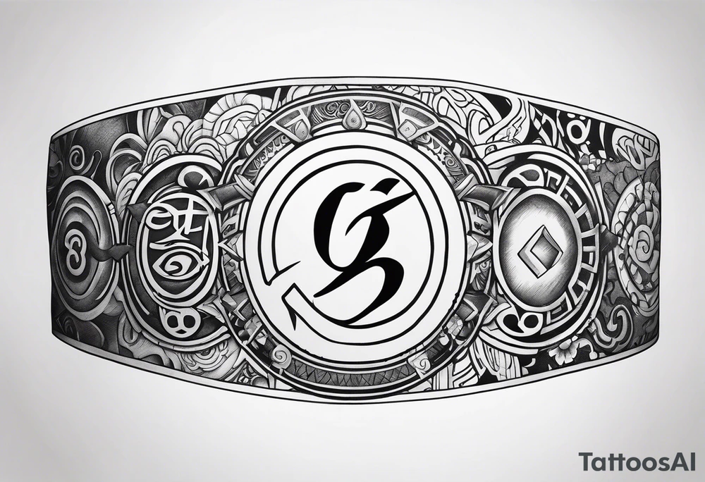 naruto headband with the letters AR in the middle tattoo idea