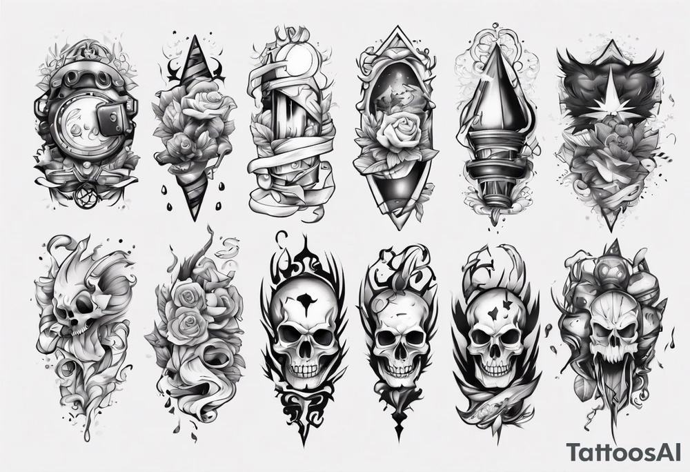 Light and dark sleeve tattoo idea