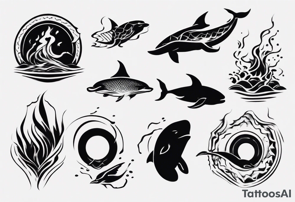 swimming, no details tattoo idea