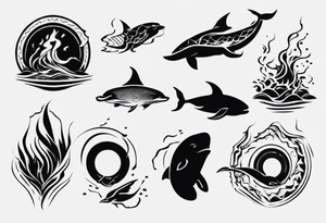 swimming, no details tattoo idea
