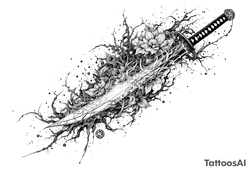 Katana, light on the blade tattoo idea