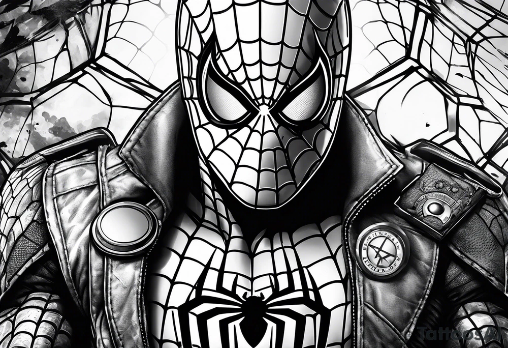 Spiderman in medic war battlefield gear tattoo idea Spiderman in medic war battlefield gear tattoo idea