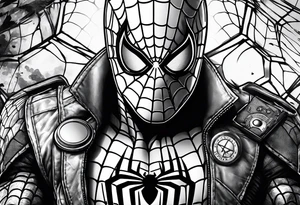 Spiderman in medic war battlefield gear tattoo idea