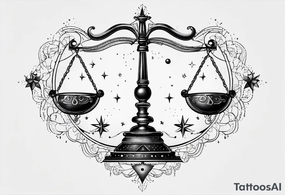 Libra constellation with stars tattoo idea