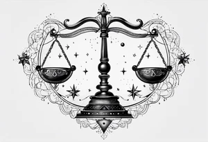 Libra constellation with stars tattoo idea
