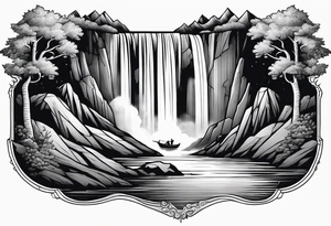 A sleeping giant from the Canadian folklore the sleeping giant sleeping under a waterfall tattoo idea