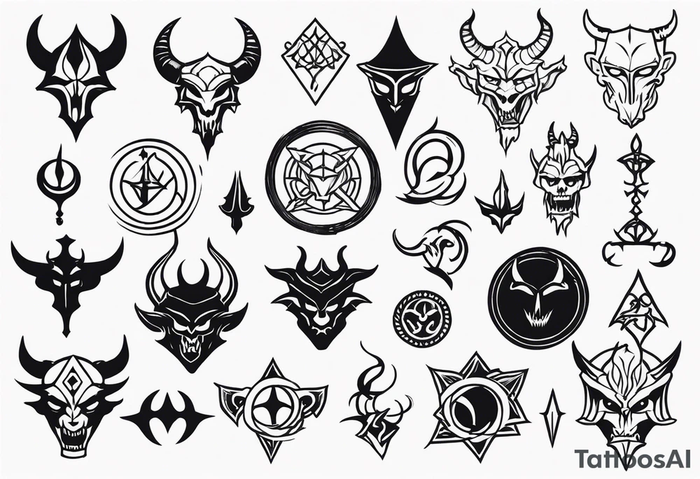 medievil symbols of demons tattoo idea