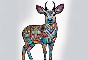 Glass animals in Amsterdam featuring colours of the universe and galaxies tattoo idea