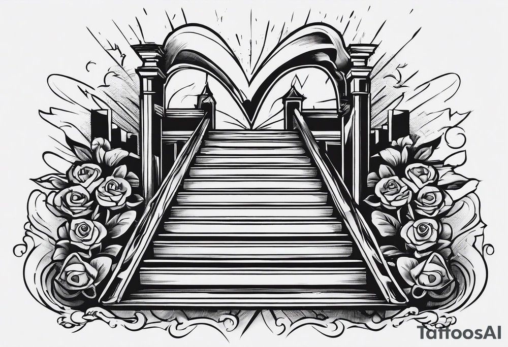 Stairs death lost heart break money tattoo idea