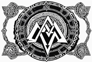 Valhalla berserker round shield axe
Valknut barbed wire tattoo idea