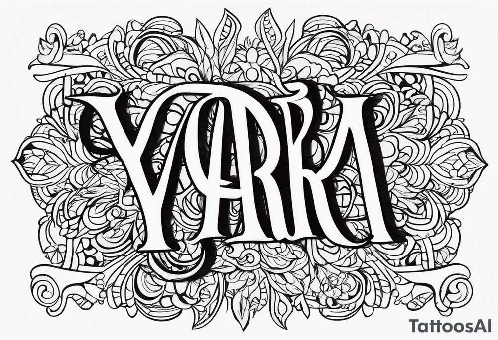 Name Yara, simple lettering tattoo idea