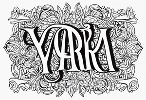 Name Yara, simple lettering tattoo idea